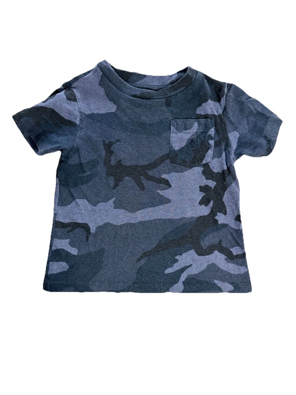 Ralph Lauren Polo Size 2T Blue Camo Camouflage Pocket Short Sleeve T Shirt